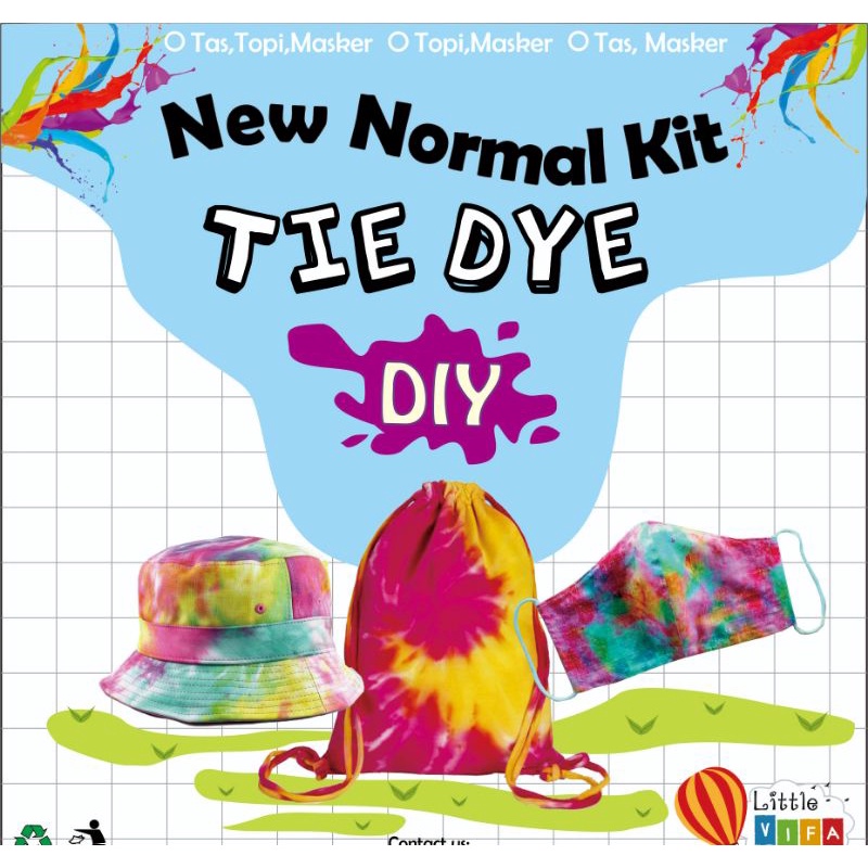 Kids DIY Tie Dye Kit New Normal Kit / Masker Tie dye / tas tie dye / topi tie dye anak