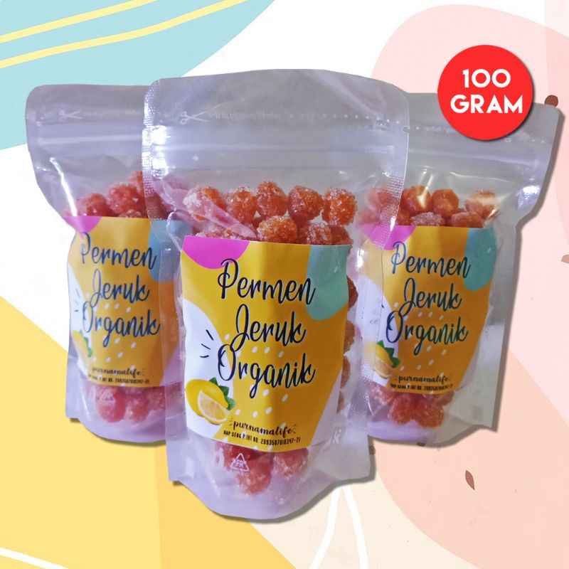 Permen jeruk/permen gula rasa jeruk 100g by PURNAMALIFE NEW
