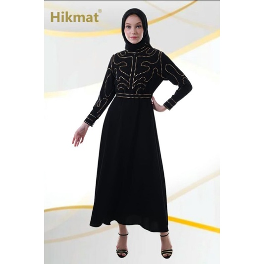 Hanya Ready xl Black Terbaru Abaya Hikmat A3890 Original (Diskon)