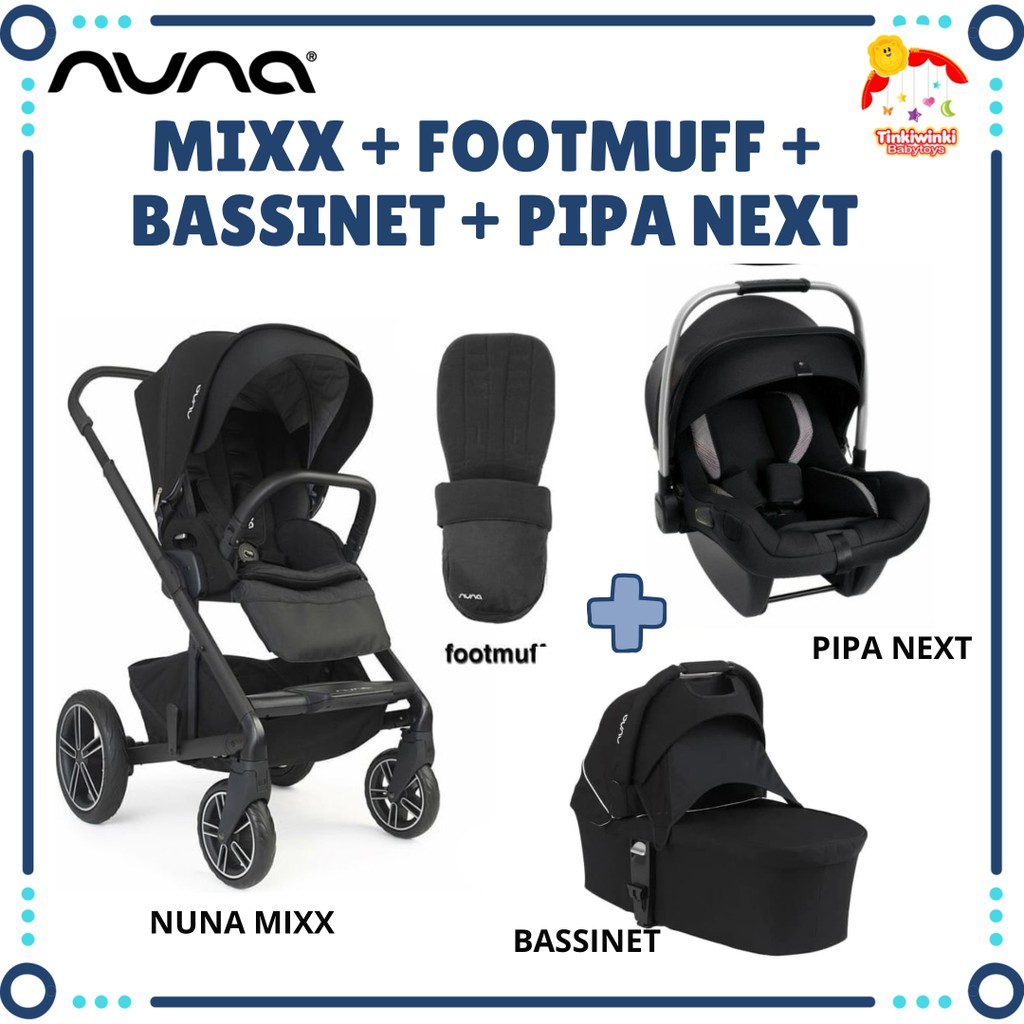 Stroller NUNA MIXX+ FOOTMUFF + PIPA NEXT + BASSINET