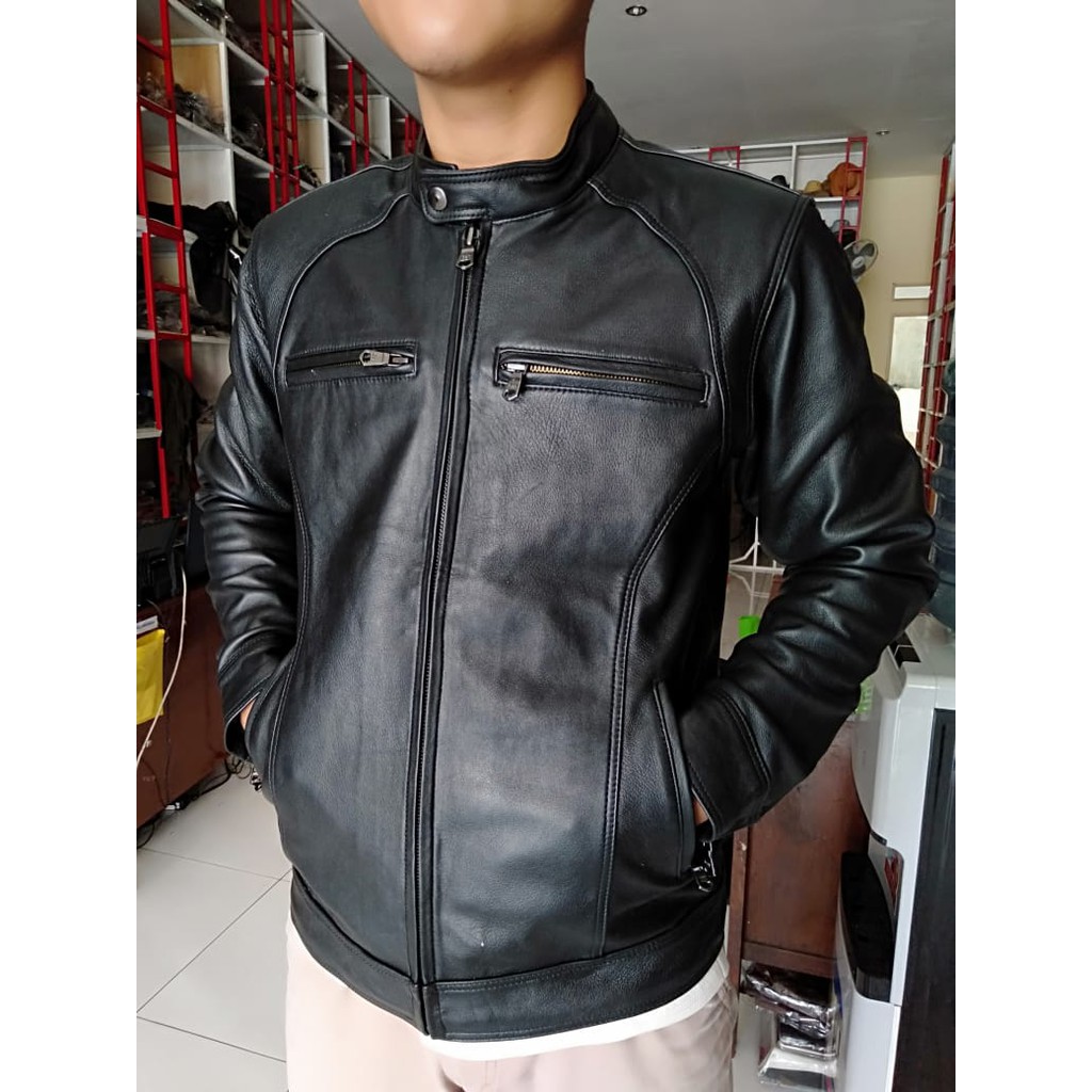 Jaket Kulit Domba Asli Pria Elegant Brownie Koboi ARL Ariel Noah 90