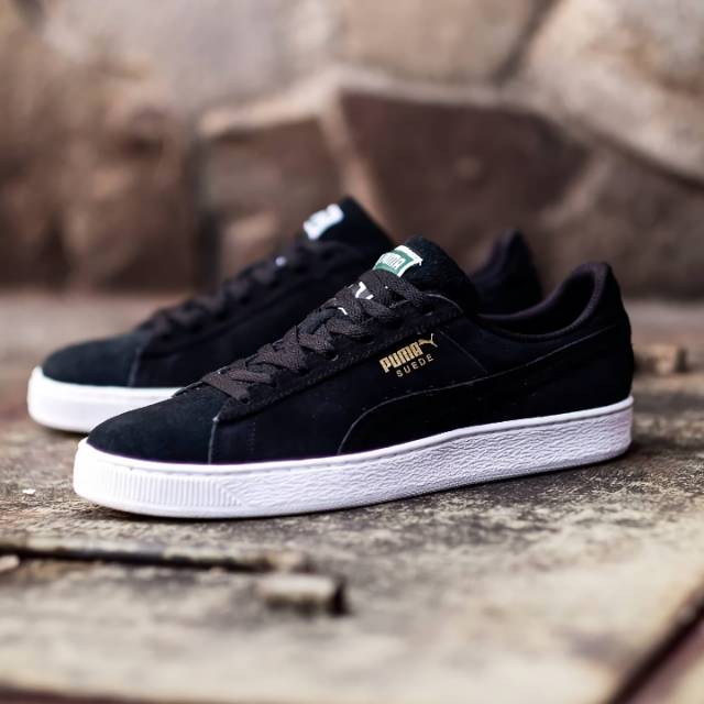 puma suede gold black