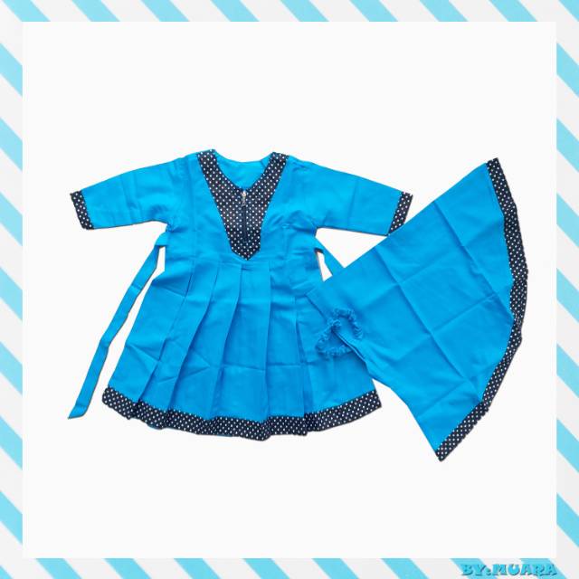 GAMIS BABY GIRL MUARA SIMPLE LIGHT BLUE POLKA