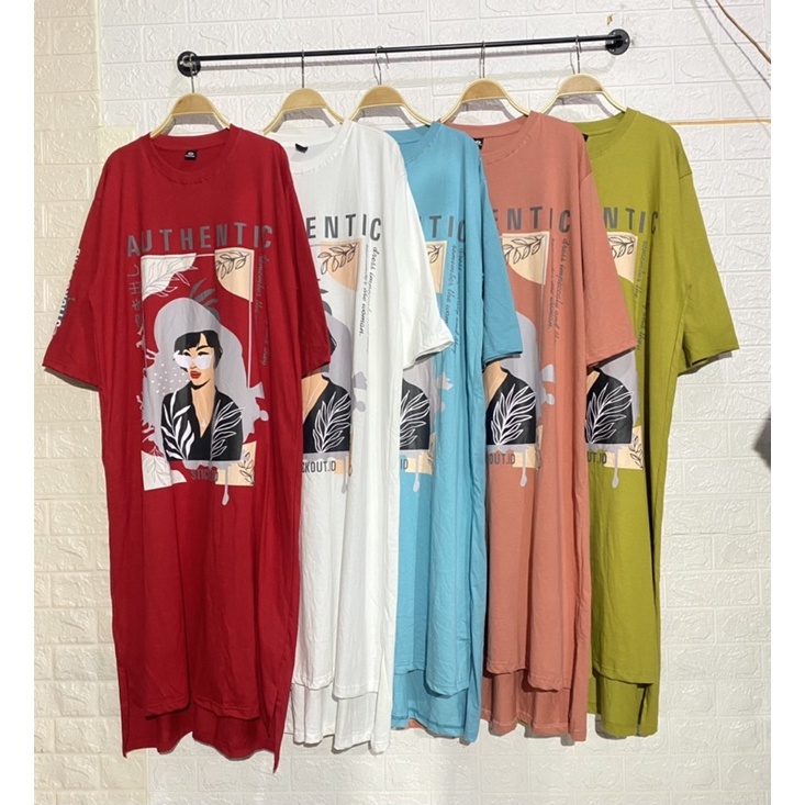 midi kaos babyterry kaos viral kaos tumblr kaos karakter dress long tunik