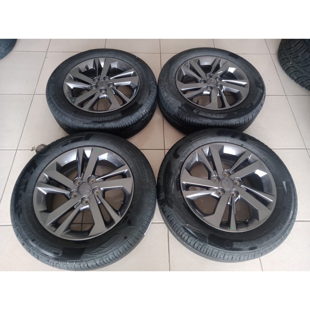 Velg Bekas Ori Copotan Mobil STD NEW XENIA Ring 15 Hole 5X100 GREY + Ban DUNLOP 185 65 R15 Untuk Mob