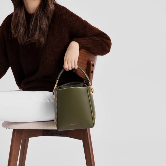 Ck Structured Drawstring Bucket Bag Original