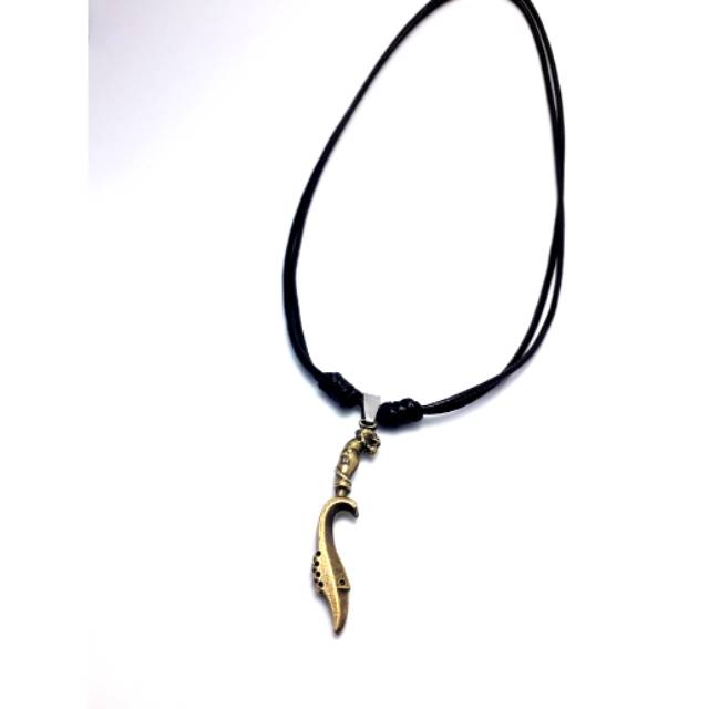 Kalung kujang titanium (kuningan kuno)