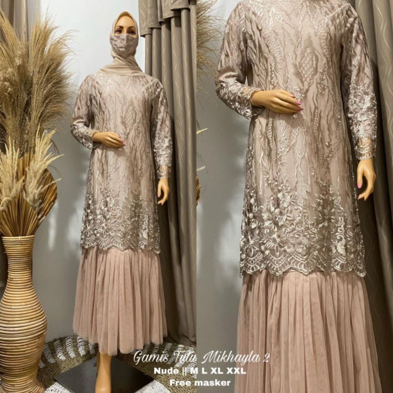 Set kebaya modern tulle brokat kartika / kebaya muslim / kebaya wisuda / baju pesta / / kebaya wisud