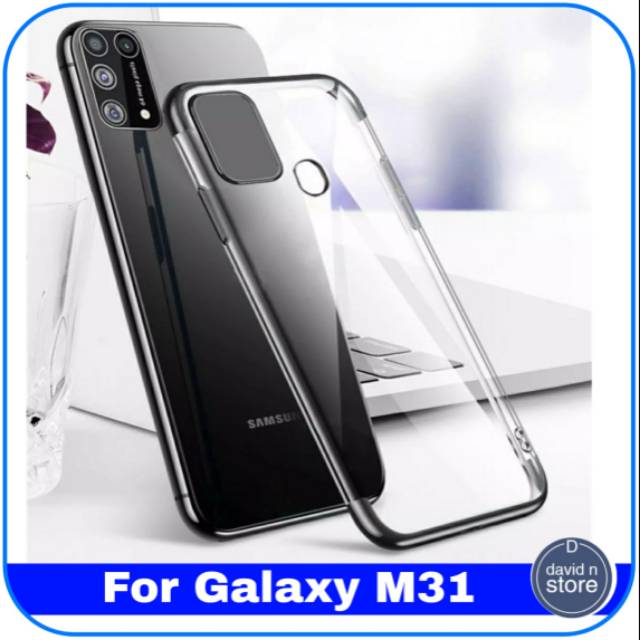 Casing Samsung Galaxy M31 M 31 Soft Case Luxury List Chrome Slim Back Cover Softcase