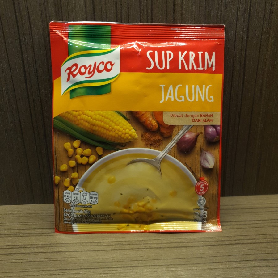

Royco Sup Krim Jagung Dari Bahan Alami 2 - 3 Porsi HALAL 50 Gr