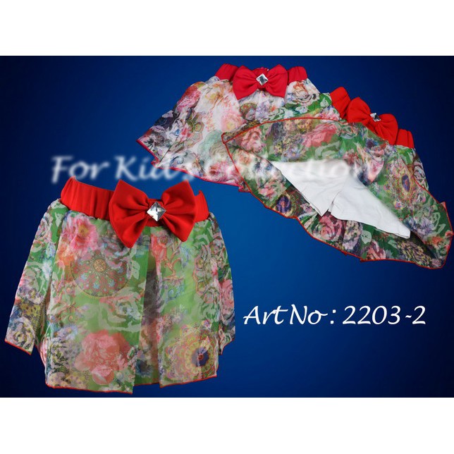 Rok Celana Kaca Motif Pita Anak-Anak Perempuan