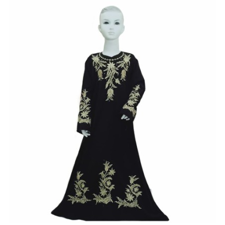 GAMIS MURAH Exclusive Abaya Bordir Umama Bahan Jet Black Resleting Belakang Abaya Hitam Saudi