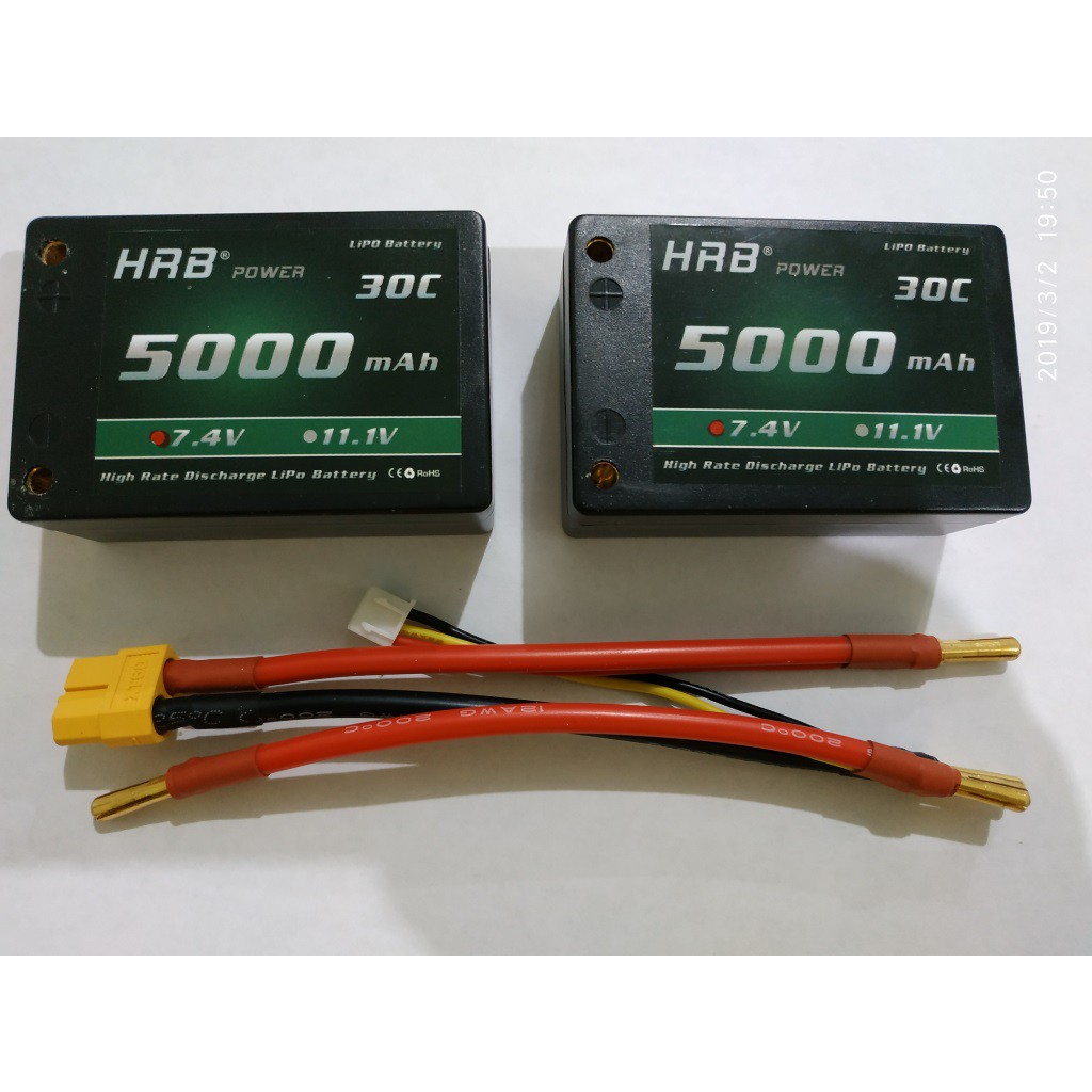 Baterai Lipo HRB 5000 2s3P 30c-60c 7.4volt XT60 RC Boat Rc Cars