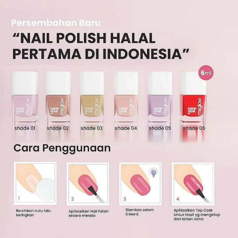 MS Glow Nail Polish - Kutek Kuku Halal - Nail Polish MS Glow