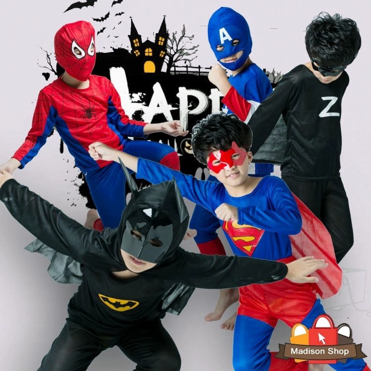 Kostum Anak Superhero Murah Batman Superman Spiderman Hulk Halloween