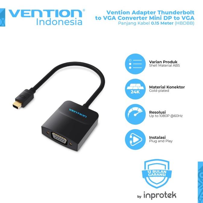 Vention Adapter Thunderbolt To Vga Converter Mini Dp To Vga
