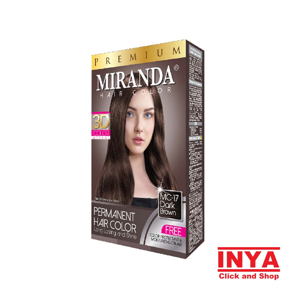 MIRANDA MC-17 DARK BROWN - Pewarna Rambut  (30mlx2)+10ml - Semir Rambut