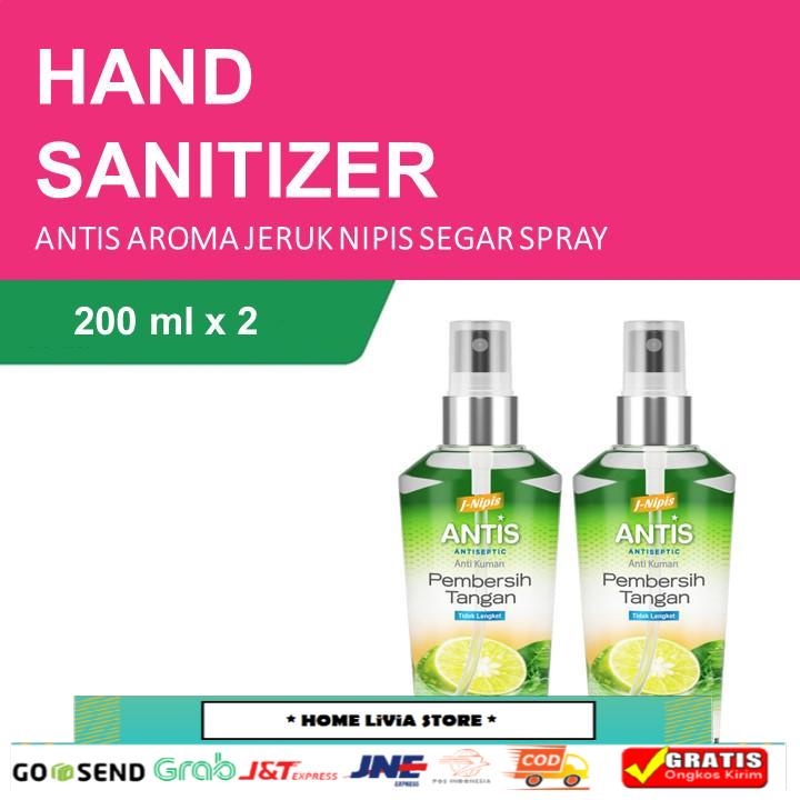Antis Hand Sanitizer Jeruk Nipis Botol Spray 2 x 200 mL