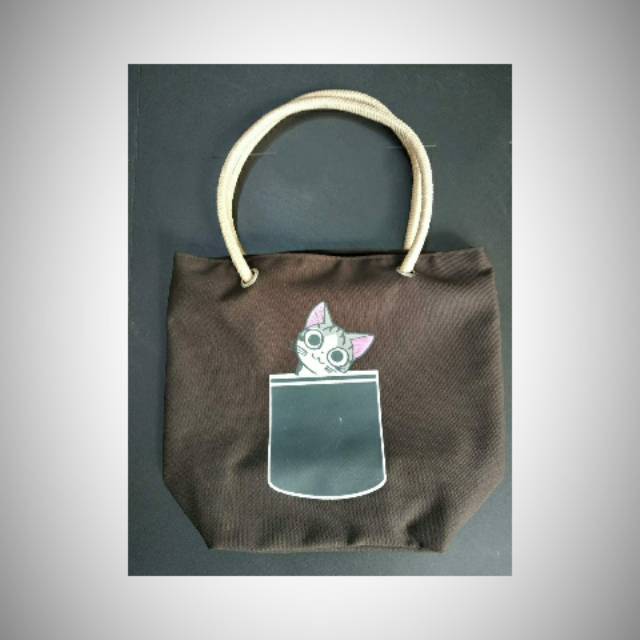 

Tote tambang cat coklat full furing