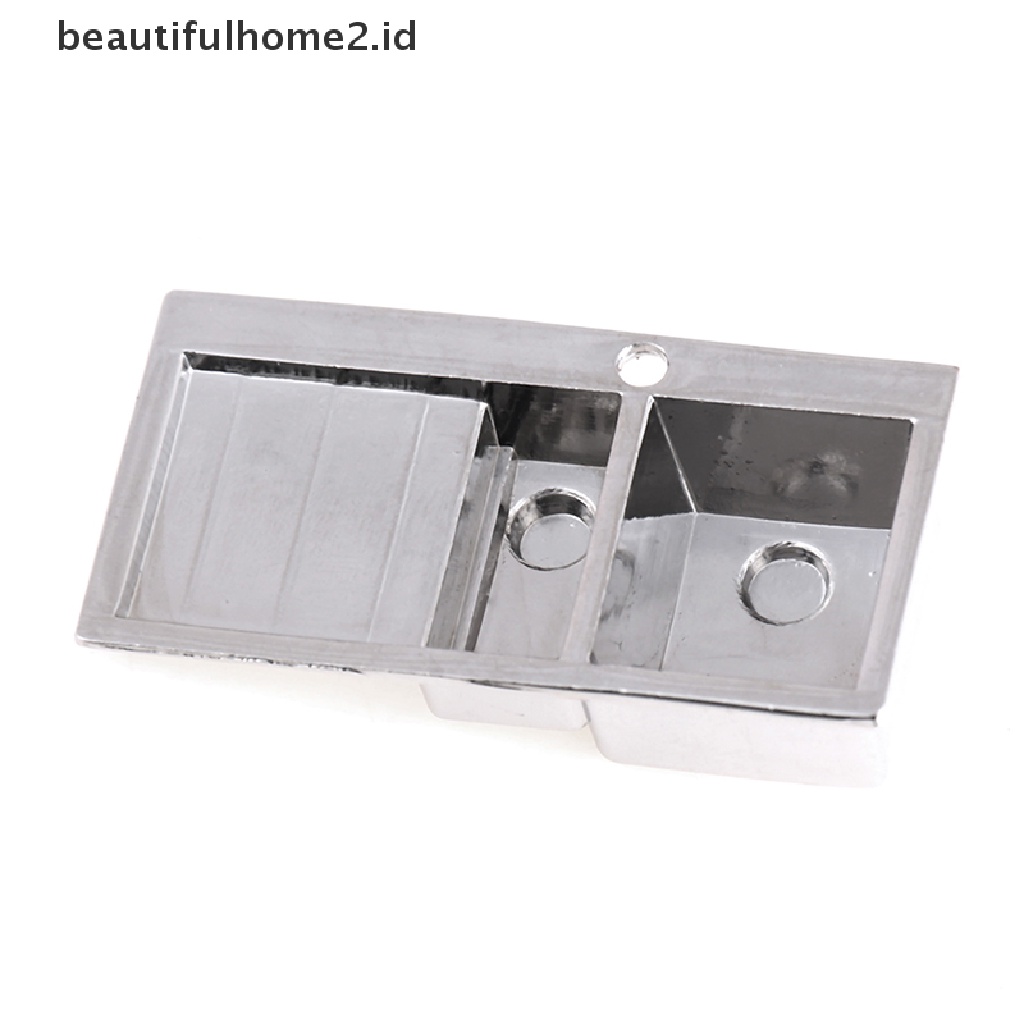 (beautifulhome2.id) Mainan Miniatur Wastafel Dapur / Kamar Mandi Bahan alloy Untuk Aksesoris Rumah Boneka