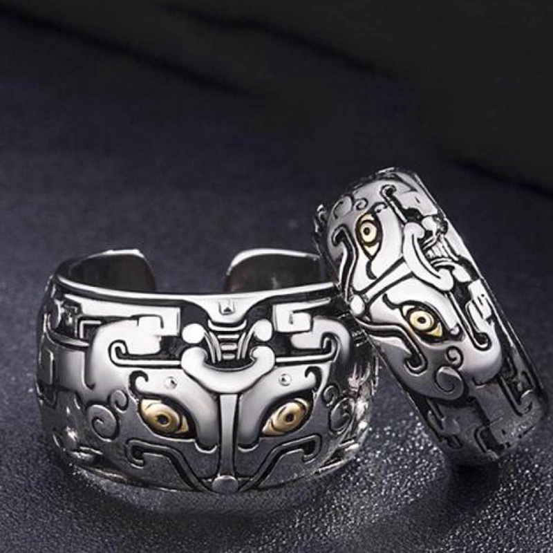Cincin Model Terbuka Bahan Silver 925 Gaya Vintage Untuk Pria