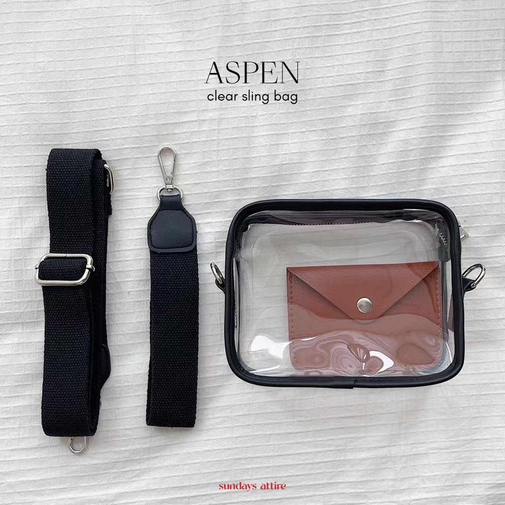 Sundays Attire - ASPEN transparent sling bag with FREE card holder / Tas Unisex