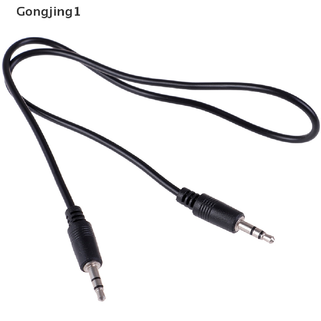 Gongjing1 1Pc Kabel aux audio stereo 3.5mm male Ke male Panjang 1m Untuk Mobil