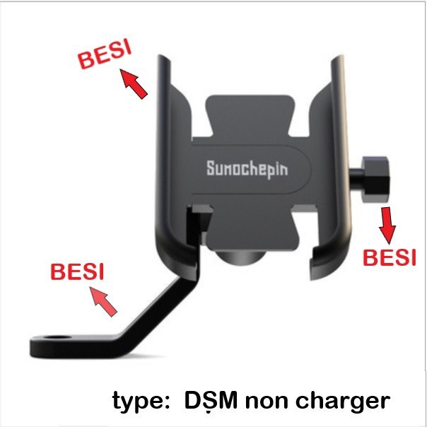 Holder Hp Motor Spion Charger Besi Aluminium USB GPS Grab