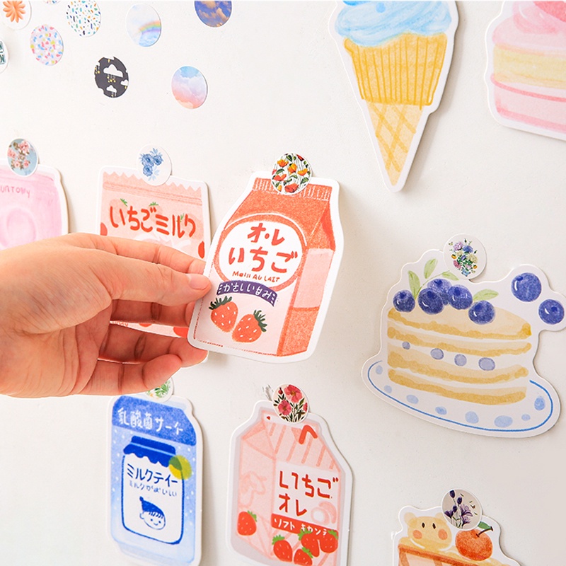 48 Pcs Stiker Bulat Warna-Warni Untuk Dekorasi Diary DIY