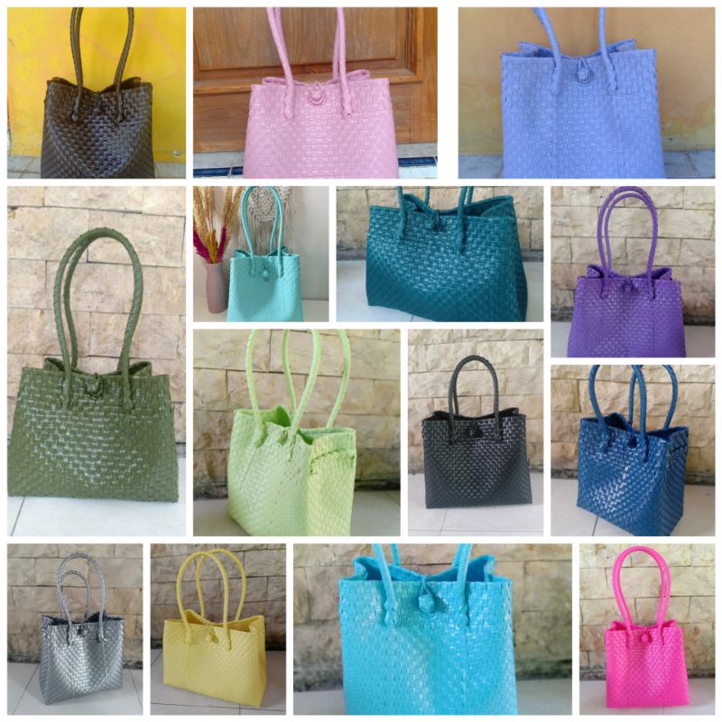 tas anyam plastik/tas souvenir/ bahan premium