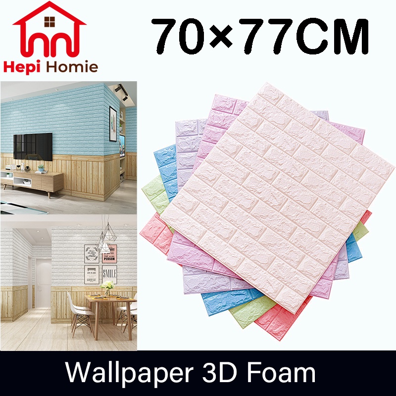 [HH] WALLPAPER DINDING 3D FOAM MOTIF BATU BATA BRICK BRICKFOAM WALLFOAM KOREAN MODERN STYLE