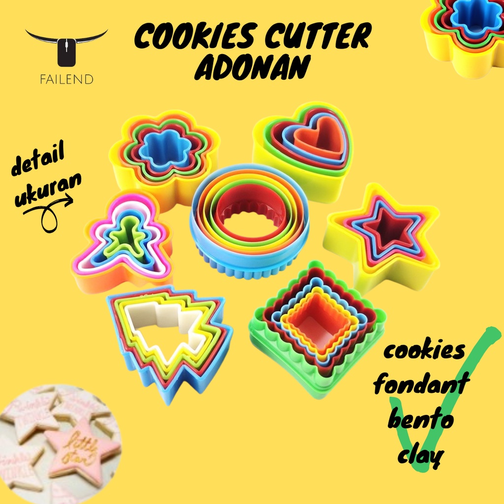 Cookie cutter Pemotong adonan kue fondant bento aneka bentuk