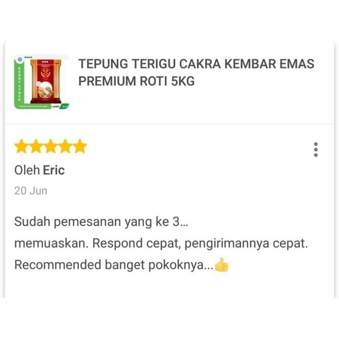

5U78 Tepung Terigu Cakra Kembar Emas Premium Roti 5Kg 9M75