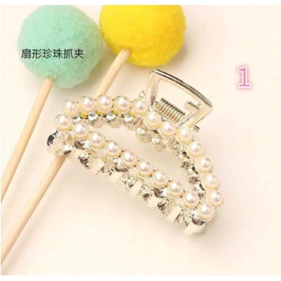 (  Fy ) Korean Jepit Rambut import H46 Large Size Clip Pearl Hairpin Rhinestone Sweet Lovely B16