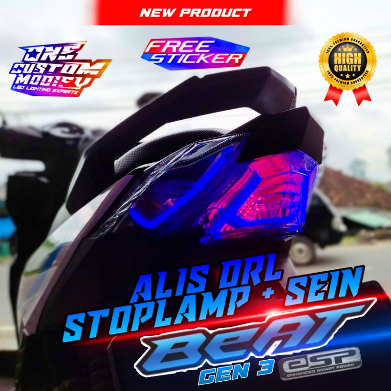 LAMPU ALIS DRL SATU SET LAMPU ALIS BELAKANG BEAT ESP NEW 2016 SAMPAI 2019 PLUG AND PLAY