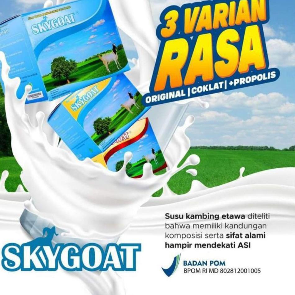 

New! Skygoat Susu Kambing Etawa Murni Full Cream isi 10 sachet Sky goat Etawaku Super Rasa Coklat Original Propolis ✔