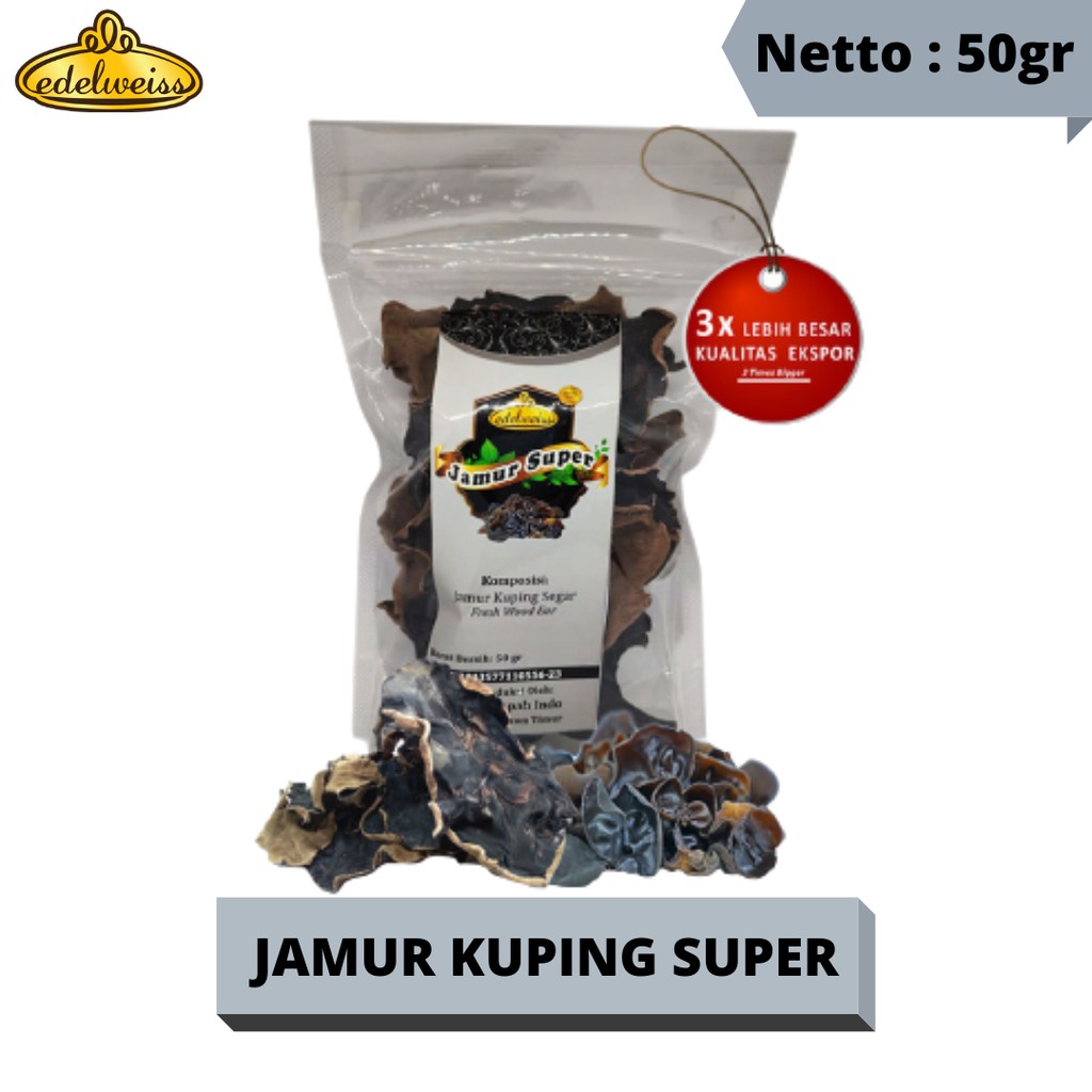 

Edelweiss - Jamur Kuping Kering Hitam (Dried Mushroom) 50gr