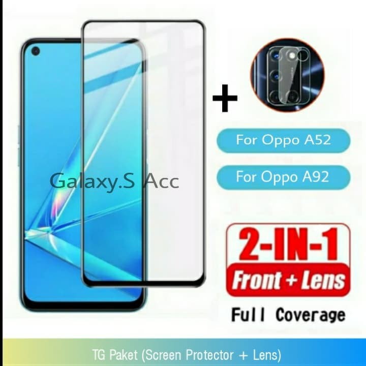 Tempered Glass Oppo A15 A15s A54 A33 A53 A52 A92 A9 A5 2020 A31 A12 A5S A7 AntiGores Protector Kamera