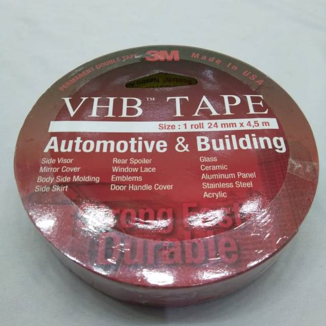 Double Tape Isolasi Bolak Balik Super Rekat 3M VHB 1 inch 24mm x 4.5m Made In USA Asli Termurah