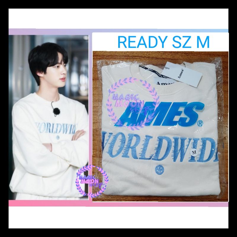 BTS JIN OUTFIT AMES WORLDWIDE SWEATSHIRT READY(TOLONG BACA KET)