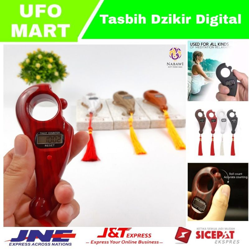 tasbih digital kayu led bunyi alat hitung dzikir digital tasbeh digital led premium murah