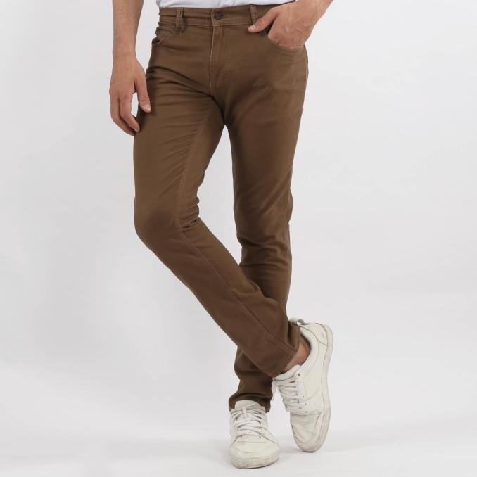 Edwin Celana Chinos Pria Paris Slim Fit Stretch Brown