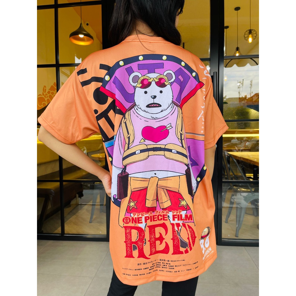 Tshirt Law Kuma Movie Red Fullprint Anime Manga One Piece Premium Unisex