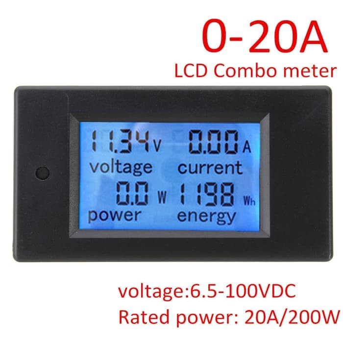 4 IN 1 Digital Volt Amp Watt Ampere Kwh Meter Voltmeter DC 20A Ammeter