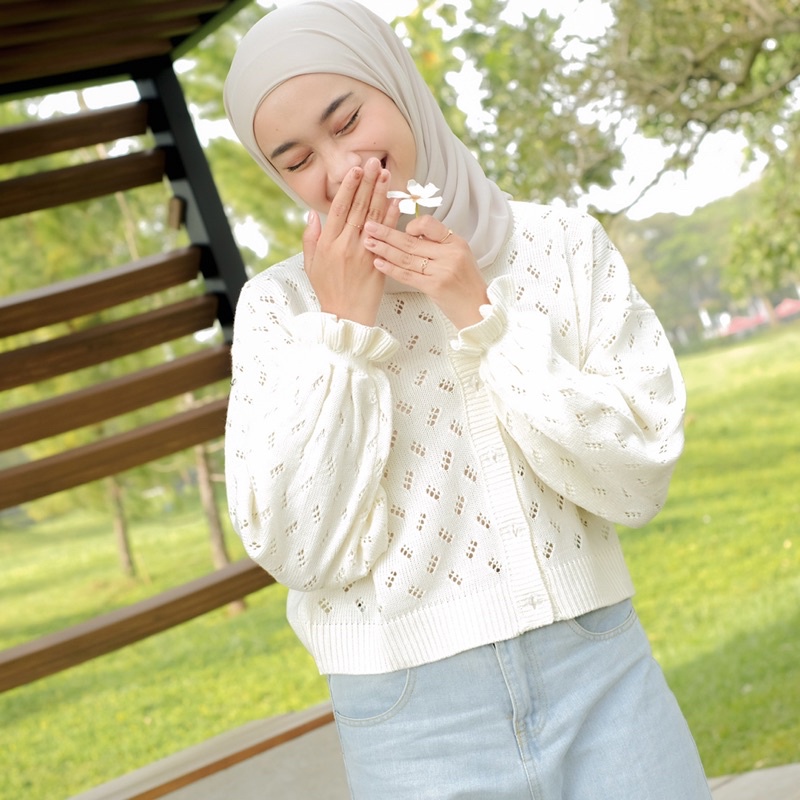 [BISA COD] Cardygan /  Poppy Kardigan Rajut / Cardigan Poppy Button Knit / Pakaian Wanita / Kardigan