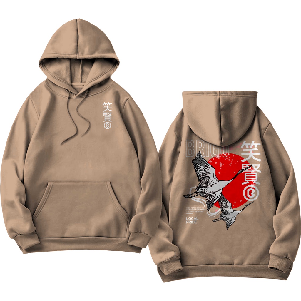 Sweater Hoodie BRIGO japan bird Sablon DTF Fleece Cotton II BRIGO Jumper Hoodie japan bird II M-XXL (Pria &amp; Wanita) Free stiker&amp;Gantungan Kunci