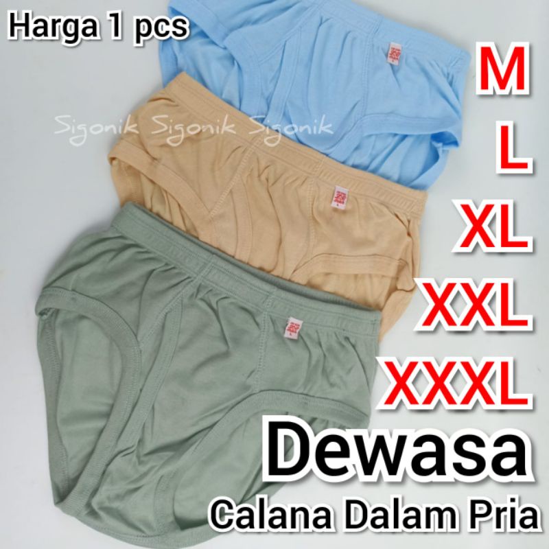 CD Celana Dalam Pria Dewasa ZB Man Jumbo  M L XL XXL XXXL KARET KERUT Cowok Laki-Laki Remaja Big Size Katun Polos Briefs Sigonik