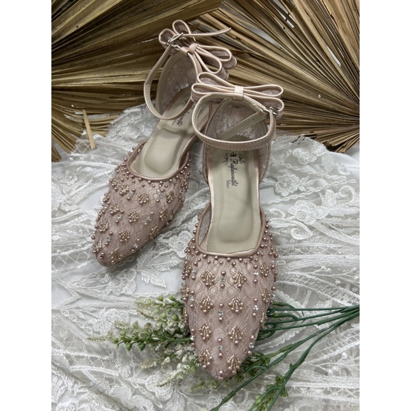 flatshoes wedding wanita pita marisa rosegold