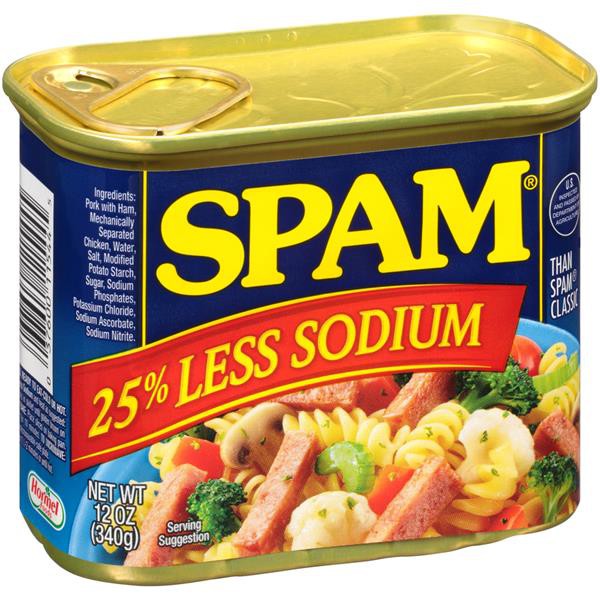 

SPAM 25% Less Sodium Canned Pork Meat Instant Food Daging Babi Kaleng