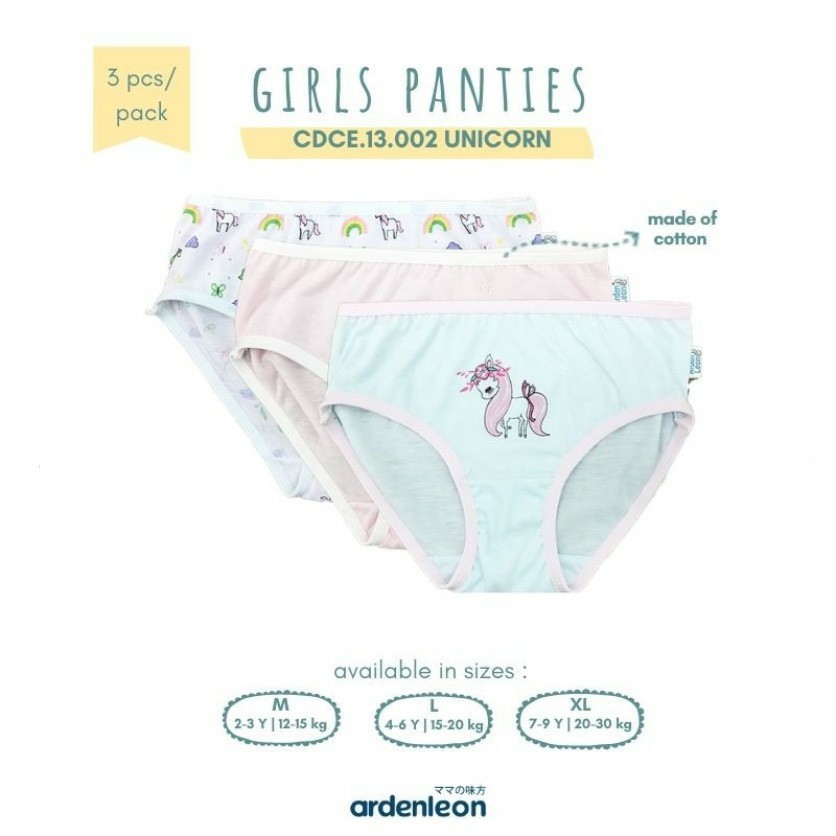 Ardenleon (3 pcs) Celana Dalam Anak Perempuan Motif